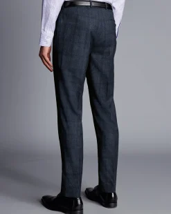 Cheap Charles Tyrwhitt Check Suit Pants - Denim Blue