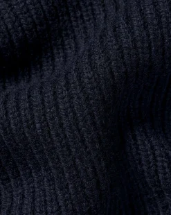 Clearance Charles Tyrwhitt Chunky Zip Funnel Neck Cardigan - Navy
