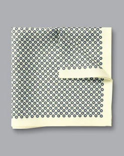 Cheap Charles Tyrwhitt Circle Print Silk Pocket Square - Ivory Ivory White