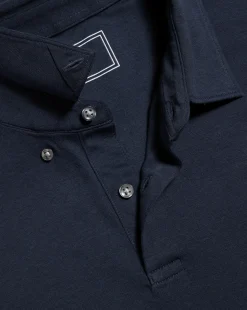 Cheap Charles Tyrwhitt Combed Cotton Long Sleeve Polo - Dark Navy