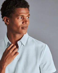 Hot Charles Tyrwhitt Combed Cotton Polo - Cornflower Blue