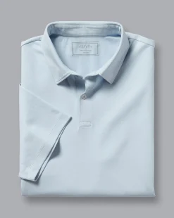 Hot Charles Tyrwhitt Combed Cotton Polo - Cornflower Blue