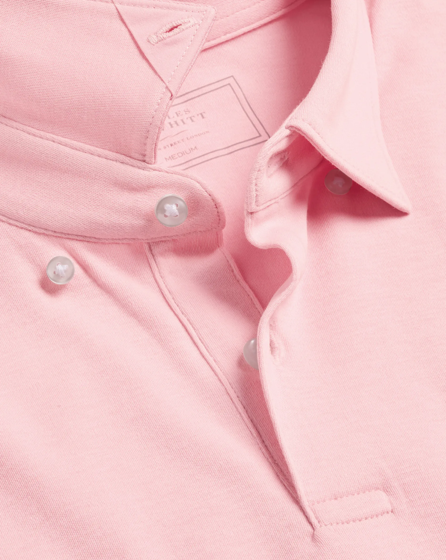 Shop Charles Tyrwhitt Combed Cotton Polo - Light Pink