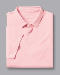 Shop Charles Tyrwhitt Combed Cotton Polo - Light Pink