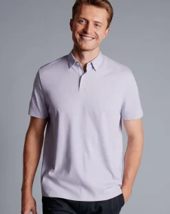 Clearance Charles Tyrwhitt Combed Cotton Polo - Purple Lilac