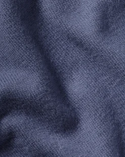 Hot Charles Tyrwhitt Combed Cotton Quarter Zip Sweater - Heather Blue