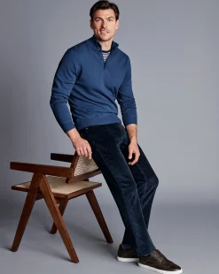 Best Charles Tyrwhitt Cord 5 Pocket Jeans - Navy
