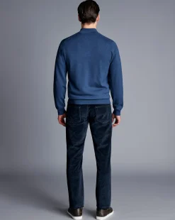 Best Charles Tyrwhitt Cord 5 Pocket Jeans - Navy