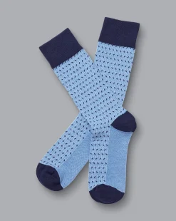 Flash Sale Charles Tyrwhitt Mini Herringbone Socks Cornflower Blue