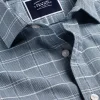 Best Sale Charles Tyrwhitt Cotton Linen Check Short Sleeve Shirt - Petrol Blue