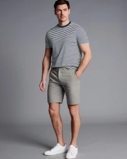 Cheap Charles Tyrwhitt Cotton Linen Shorts - Light Grey