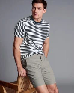 Cheap Charles Tyrwhitt Cotton Linen Shorts - Light Grey