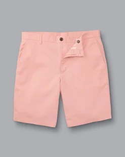Best Charles Tyrwhitt Cotton Linen Shorts - Light Coral Pink