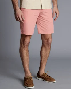 Best Charles Tyrwhitt Cotton Linen Shorts - Light Coral Pink
