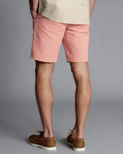 Best Charles Tyrwhitt Cotton Linen Shorts - Light Coral Pink