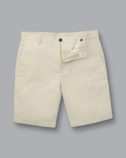Flash Sale Charles Tyrwhitt Cotton Linen Shorts - Stone