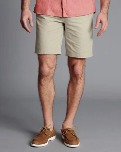 Flash Sale Charles Tyrwhitt Cotton Linen Shorts - Stone