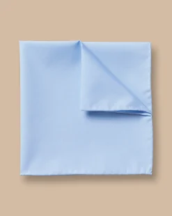 Sale Charles Tyrwhitt Cotton Pocket Square - Blue Sky