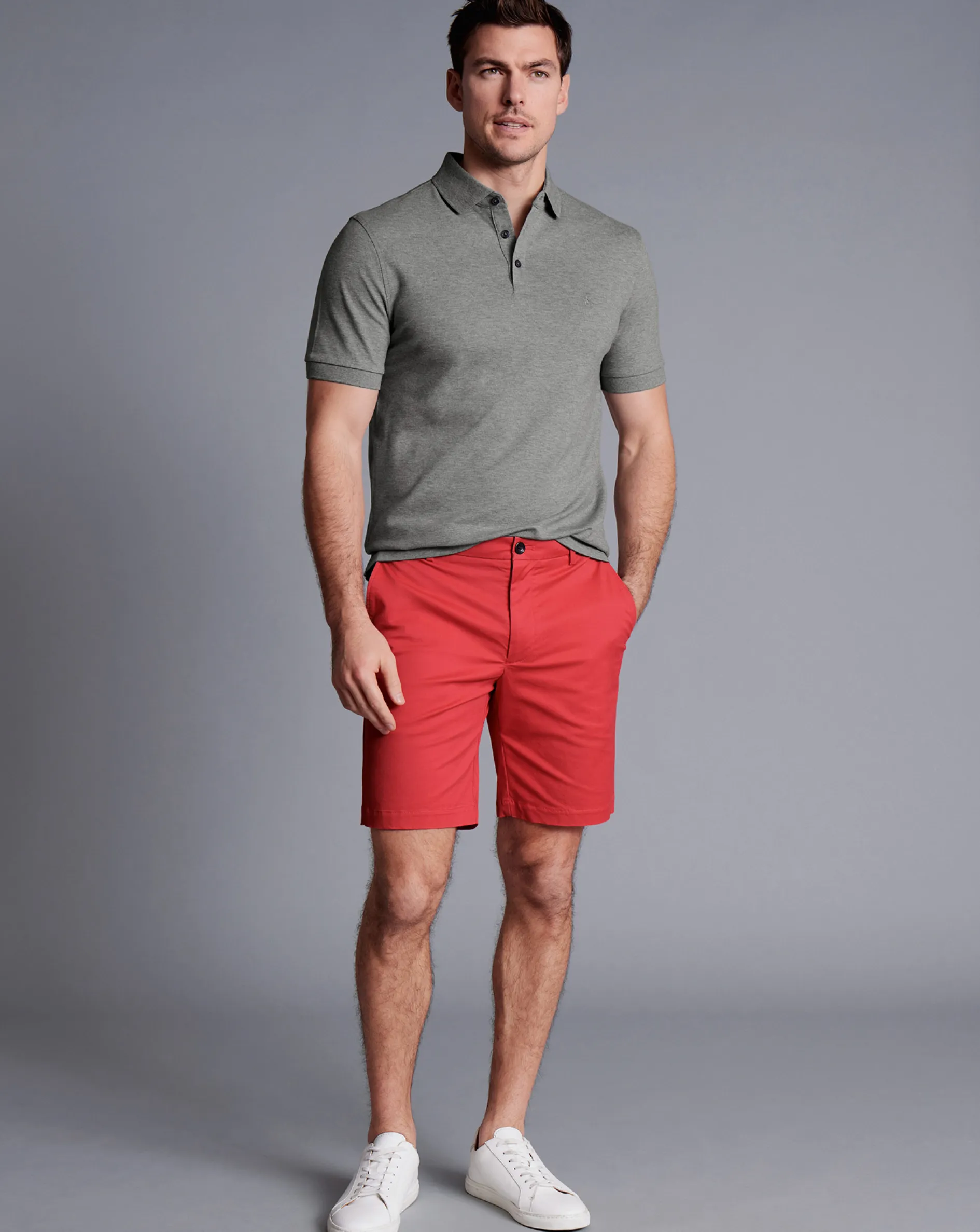 Flash Sale Charles Tyrwhitt Cotton Shorts - Coral Pink