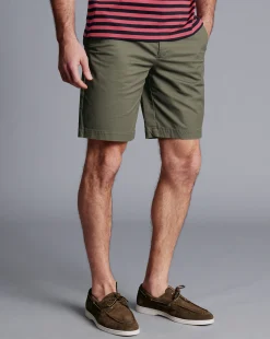 Shop Charles Tyrwhitt Cotton Shorts - Green Olive