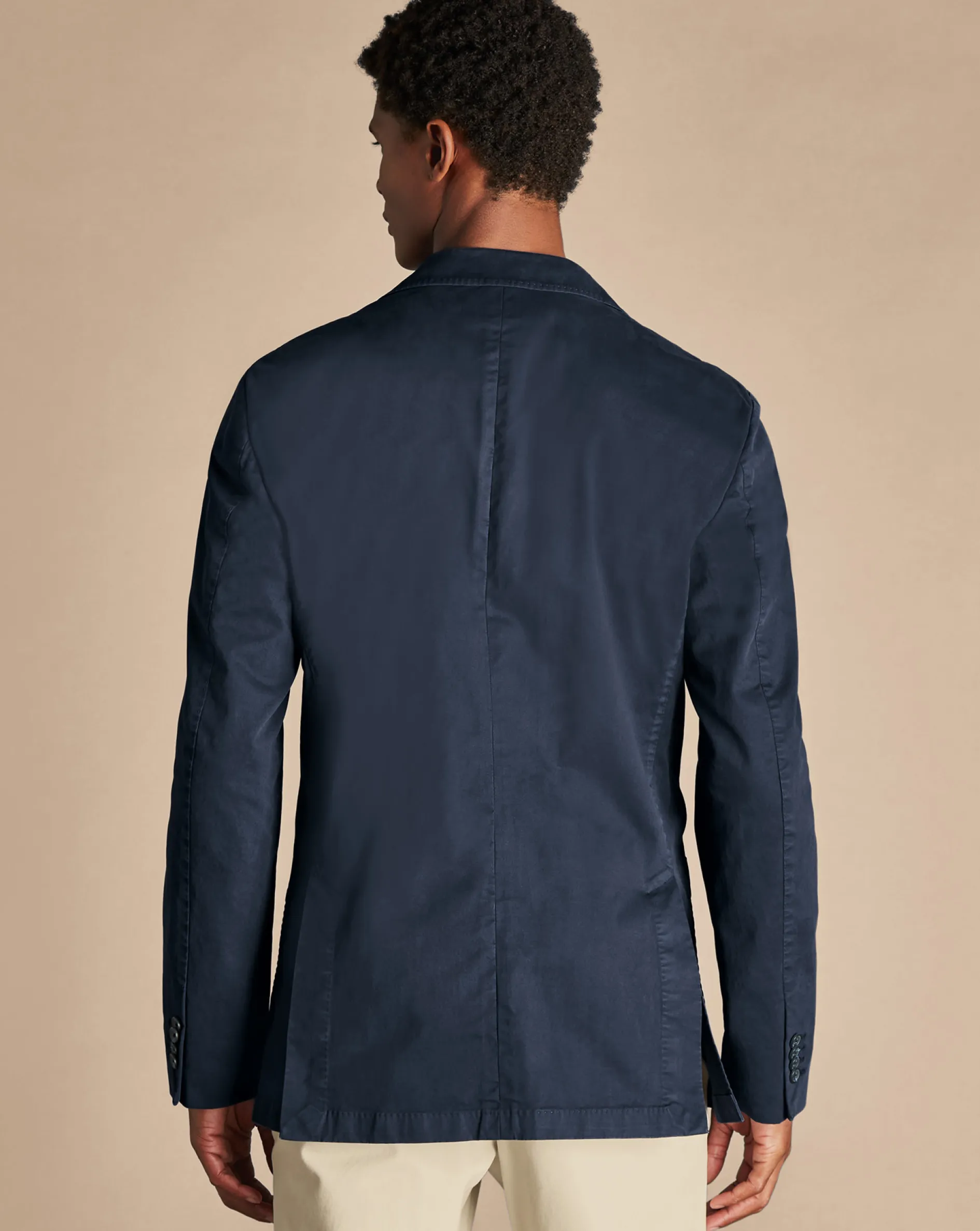 Online Charles Tyrwhitt Cotton Stretch Garment Dyed Jacket - Ink Blue