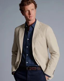 Outlet Charles Tyrwhitt Cotton Stretch Jacket - Limestone