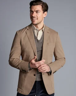Clearance Charles Tyrwhitt Cotton Stretch Jacket - Taupe