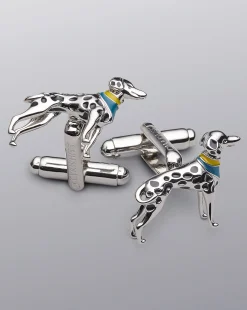 Shop Charles Tyrwhitt Dalmatian Cufflink - Silver Grey