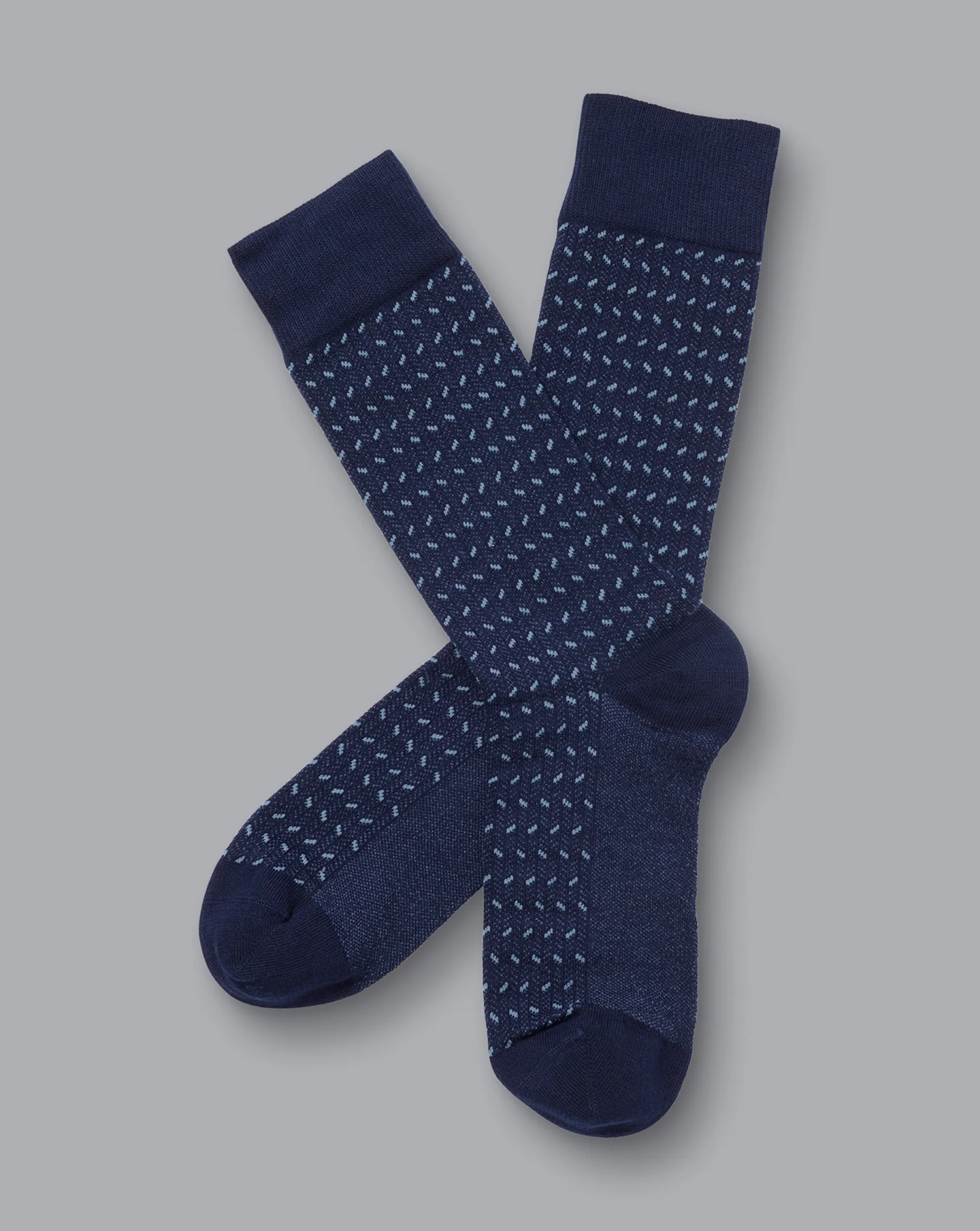 Best Charles Tyrwhitt Mini Herringbone Socks Denim Blue