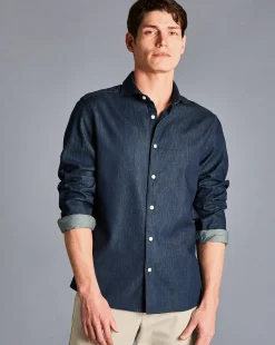 Shop Charles Tyrwhitt Denim Shirt - Denim Blue