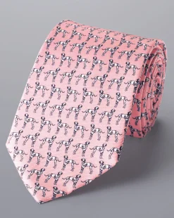 Cheap Charles Tyrwhitt Dog With A Bone Print Silk Tie - Pink