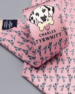 Cheap Charles Tyrwhitt Dog With A Bone Print Silk Tie - Pink