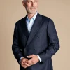 Flash Sale Charles Tyrwhitt Double Breasted Italian Pindot Suit Jacket - Denim Blue