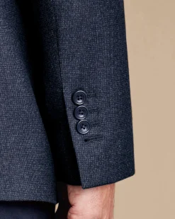 Flash Sale Charles Tyrwhitt Double Breasted Italian Pindot Suit Jacket - Denim Blue