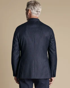 Flash Sale Charles Tyrwhitt Double Breasted Italian Pindot Suit Jacket - Denim Blue