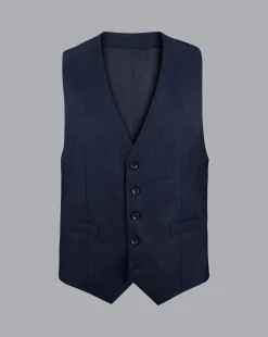 Shop Charles Tyrwhitt End On End Ultimate Performance Suit Vest - Ink Blue