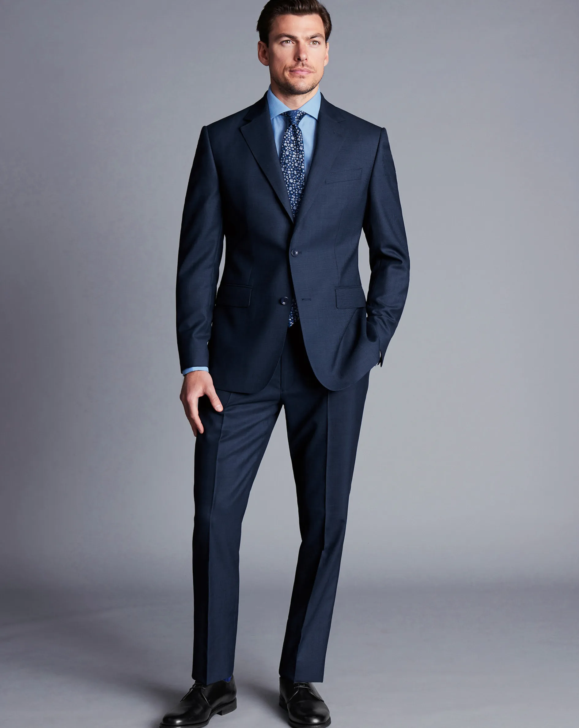 Discount Charles Tyrwhitt End On End Ultimate Performance Suit Pants - Ink Blue