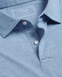 Clearance Charles Tyrwhitt End-On-End Cotton Polo - Light Blue