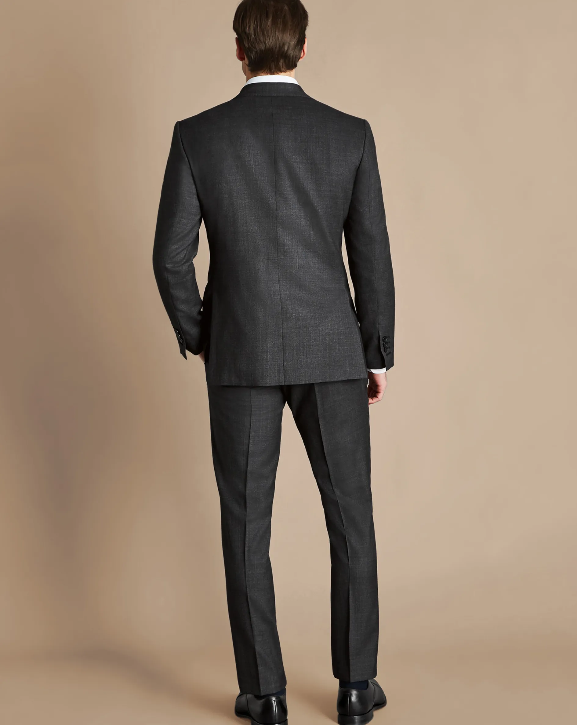 Clearance Charles Tyrwhitt End-on-End Ultimate Performance Suit Jacket - Charcoal Gray Charcoal Grey