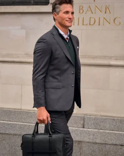 Clearance Charles Tyrwhitt End-on-End Ultimate Performance Suit Jacket - Charcoal Gray Charcoal Grey