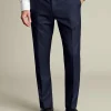Shop Charles Tyrwhitt End-on-End Ultimate Performance Suit Pants - Navy