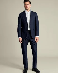 Shop Charles Tyrwhitt End-on-End Ultimate Performance Suit Pants - Navy