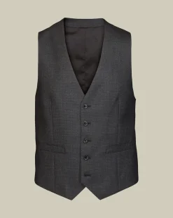 New Charles Tyrwhitt End-on-End Ultimate Performance Suit Vest - Charcoal Gray Charcoal Grey
