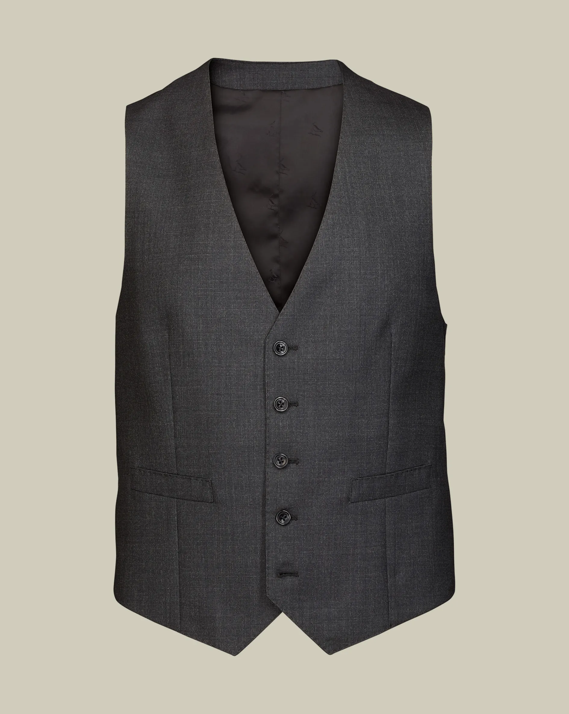 New Charles Tyrwhitt End-on-End Ultimate Performance Suit Vest - Charcoal Gray Charcoal Grey