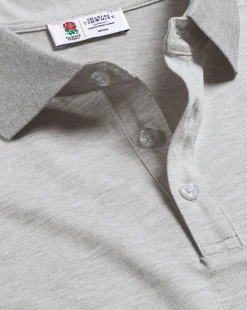 Store Charles Tyrwhitt England Rugby Birdseye Pique Polo - Grey