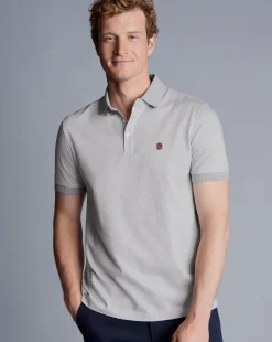 Store Charles Tyrwhitt England Rugby Birdseye Pique Polo - Grey