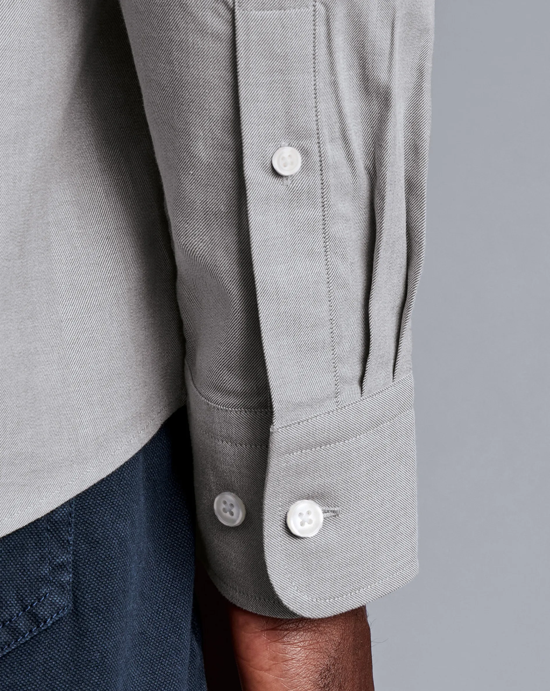 Sale Charles Tyrwhitt England Rugby Button-Down Collar Brushed Cotton Twill Shirt - Light Grey