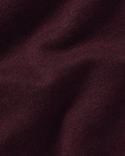 Best Charles Tyrwhitt England Rugby Collar Detail Pique Polo - Red Wine