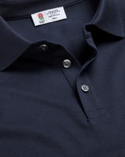 Online Charles Tyrwhitt England Rugby Long Sleeve Pique Polo - Navy