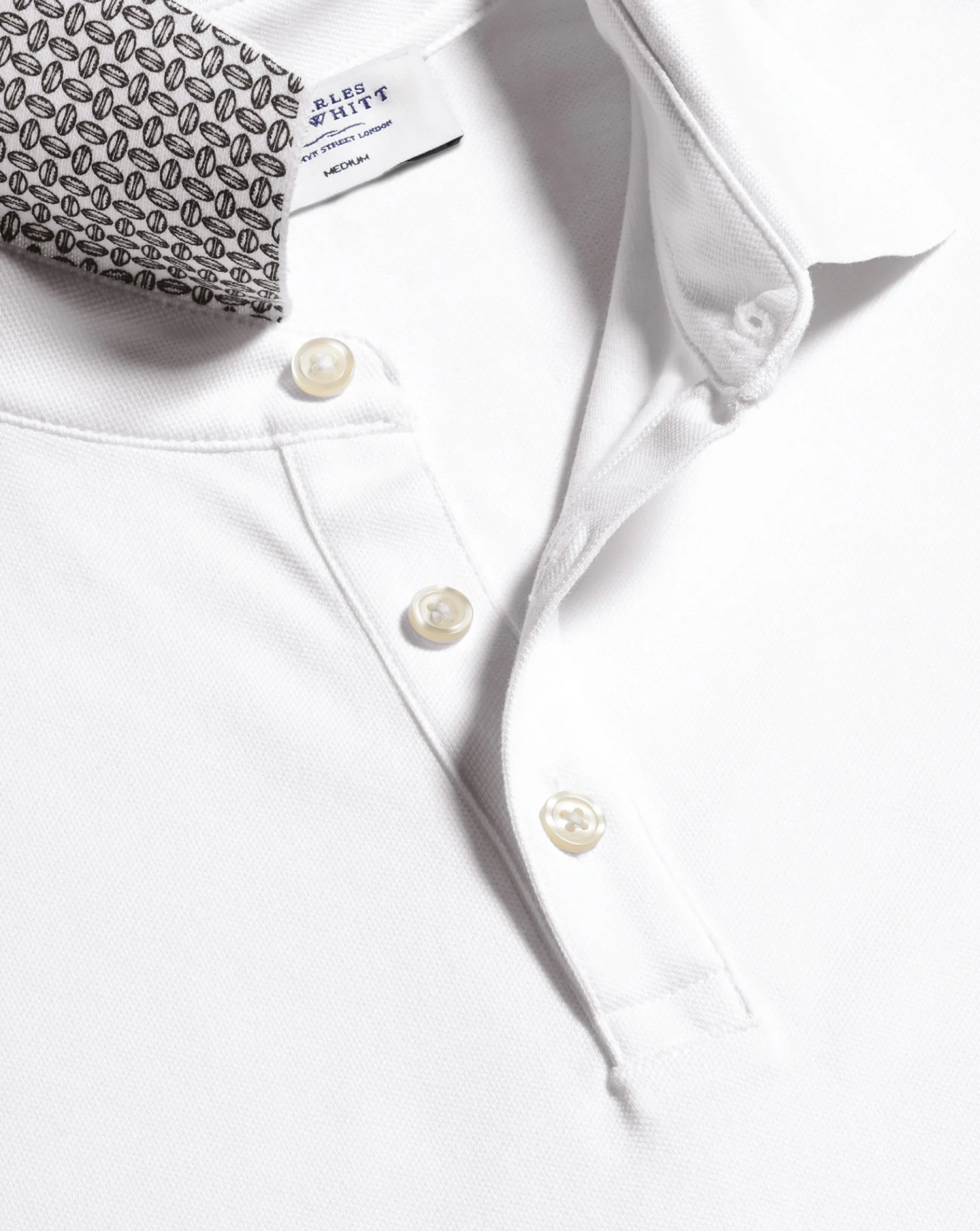 Store Charles Tyrwhitt England Rugby Pique Polo - White
